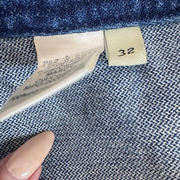 rag & bone JEAN Marcy Denim Mini Skirt Blue Sz 32 Zip Front Pockets Casual Chic - Picture 5 of 8
